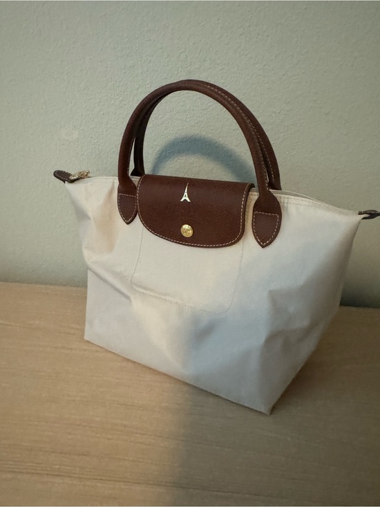Longchamp Handbags - Longchamp Small Le Pliage Short Handle Tote with Eiffel Tower Hot Stamp